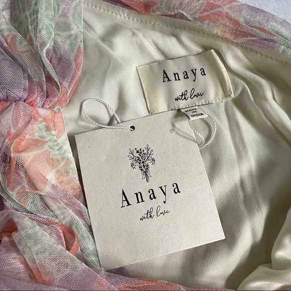 Anaya With Love ASOS Tulle One Shoulder Maxi Dress in Floral Print Size US 2 NWT - Picture 9 of 13